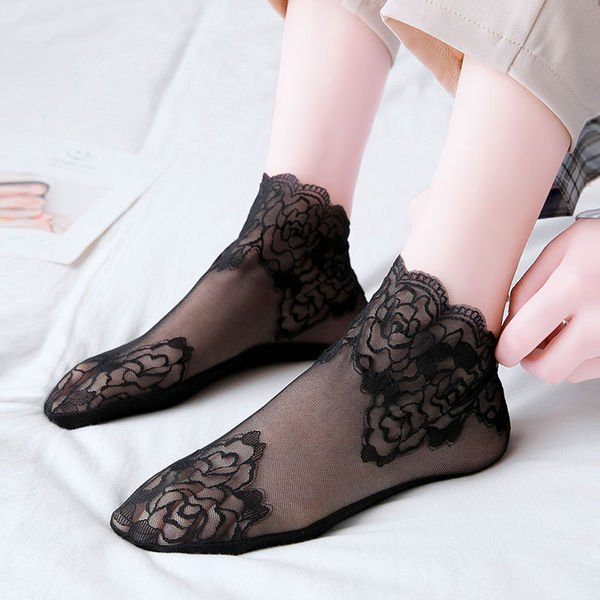 Soft Breathable Floral Mesh Socks 2 pair - Image 2