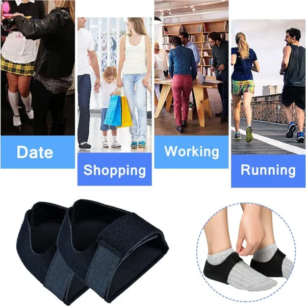 U-Shaped Silicone Gel Heel Cups for Heel Pain Relief (1 Pair)