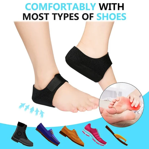 U-Shaped Silicone Gel Heel Cups for Heel Pain Relief (1 Pair)