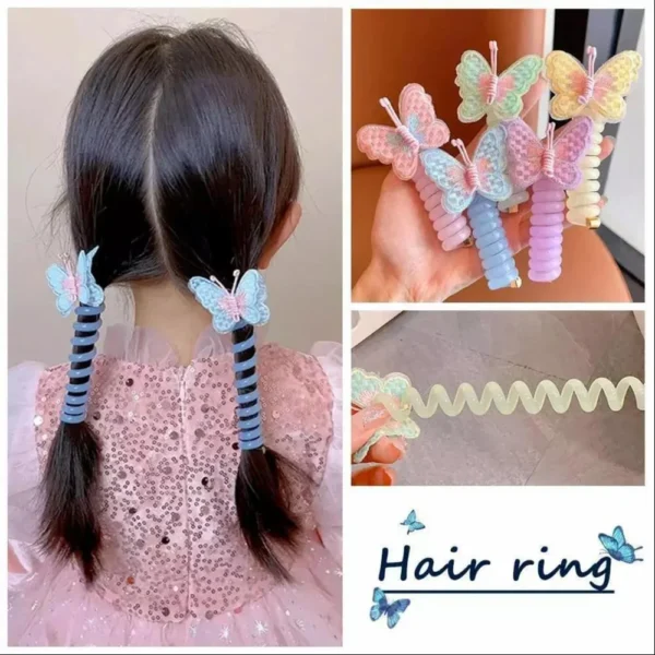 Korean Colorful Butterfly Hair Ties for Kids ( ৮ পিস )