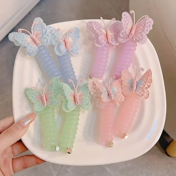 Korean Colorful Butterfly Hair Ties for Kids ( ৮ পিস )