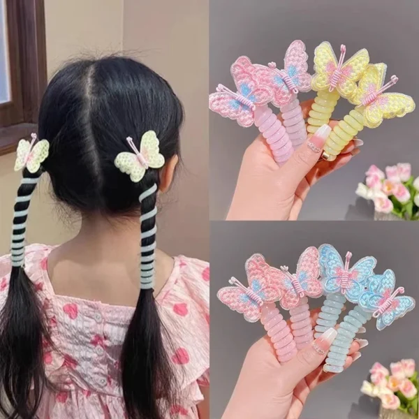 Korean Colorful Butterfly Hair Ties for Kids ( ৮ পিস )